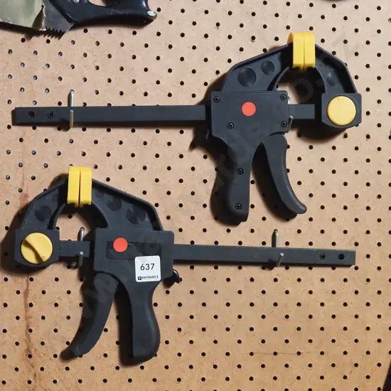 pair of quick release clamps - red dots