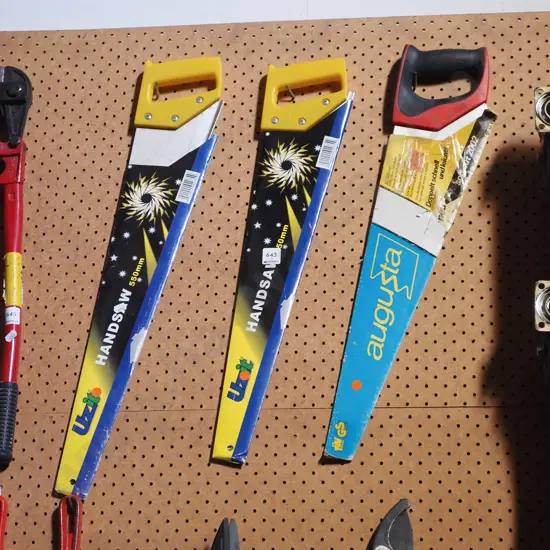 3x as new hand saws - orange dots