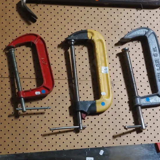 3x G clamps - blue dots