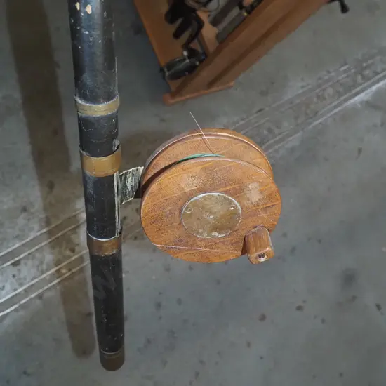 bamboo fishing rod with vintage reel