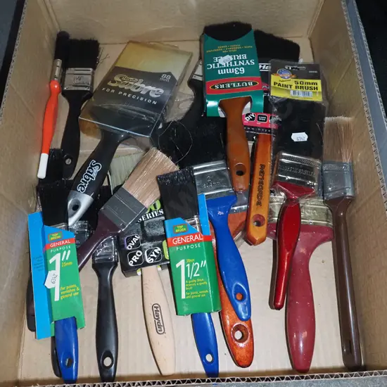box of paint brushes
