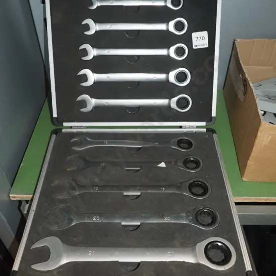 box; Oulina ring spanner, open end and ratchet end ring spanners