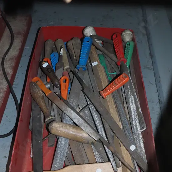 plastic tray of rasps and files