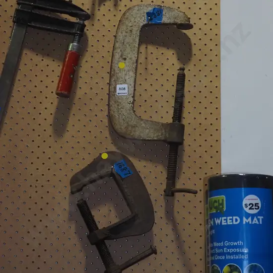 2x G clamps - yellow dots