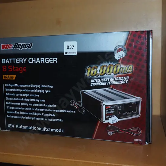 boxed as new Repco 8 stage 16amp battery charger