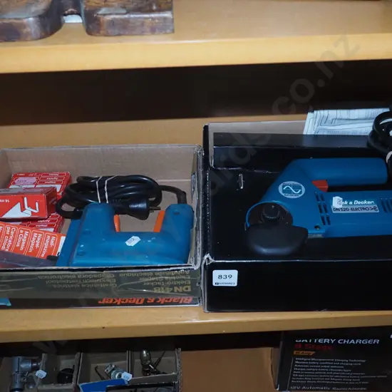 Black & Decker electric scissors, staple gun