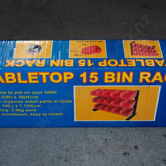 as  new table top 15 bin rack