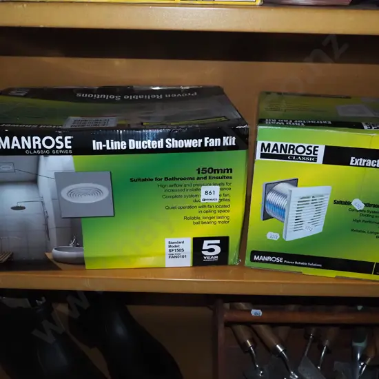 Manrose inline ducted shower fan kit, brew wall extractor fan kit