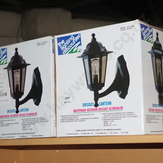 pair of diecast outdoor aluminium wall lights