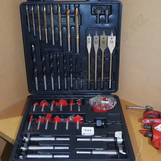 cased router and drill bits