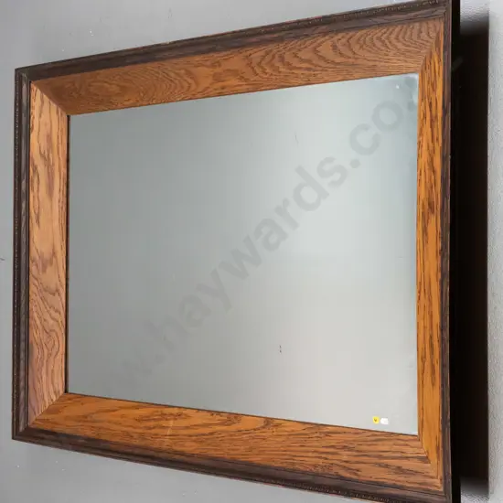 large, heavy oak framed wall mirror H-940 W-1300
