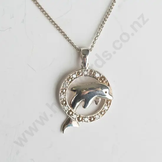 dolphin necklace chain stamped 925