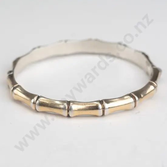 silver bangle stamped 9ct  T & G sil