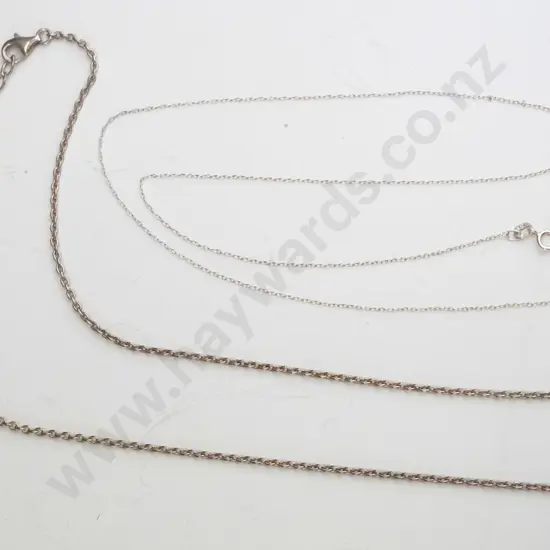 2 silver chains both stamped 925