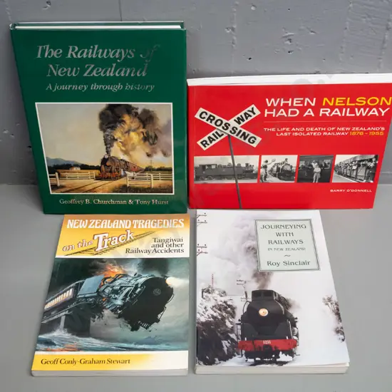 4 railway-related NZ history books - The Railways of New Zealand, Tragedies on the Track, etc.