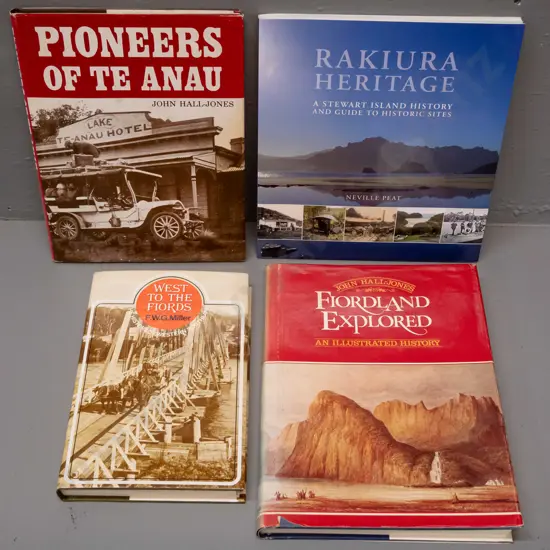 4 South Island local history books and publications - Fiordland, Te Anau, Stewart Island, etc.