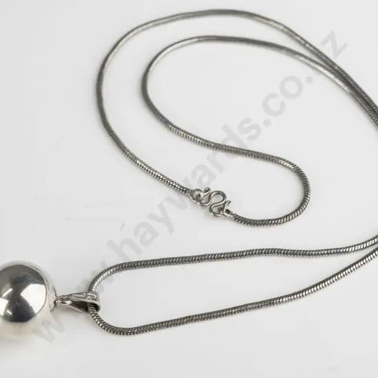 silver bell necklace stamped 925