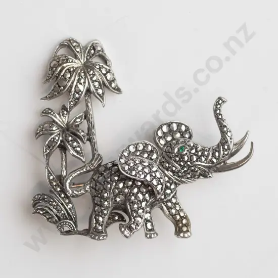 marcasite elephant brooch