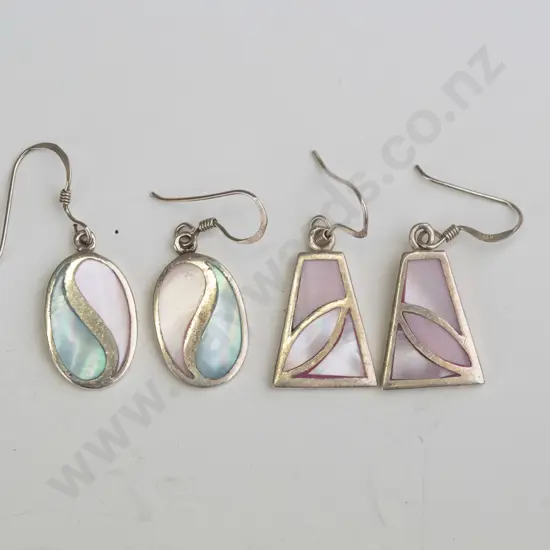 2 pairs of earrings both stamped 925