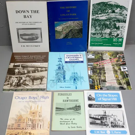 9 Dunedin area local history publications - Otago harbour ferries, Opoho, Northeast Valley, etc.
