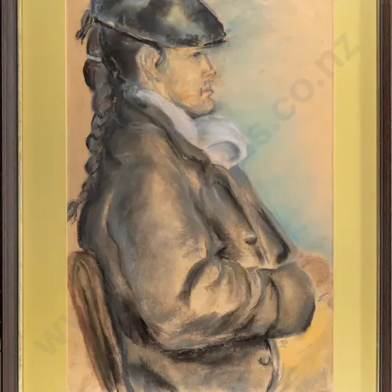 framed pastel - Baden French? H-580 W-380 (slight foxing)