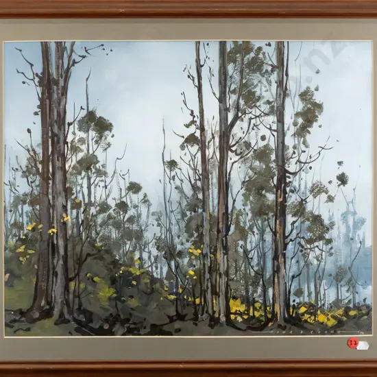 Alan D Cooke '90 - framed oil "Rainy Afternoon, Glenorchy Road, Lake Wakatipu" H-390 W-490