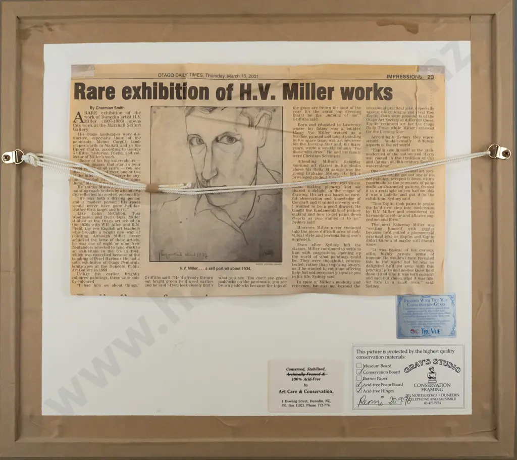 HV Miller '43 - framed pencil & watercolour - landscape H200 W260 Image 1++