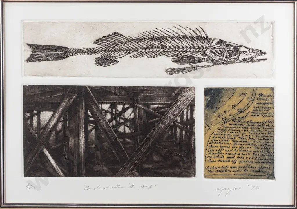 Lynn Taylor '98 - framed ltd edition print 4/5 "Underneath it All" H-170 W-270 Image 1++