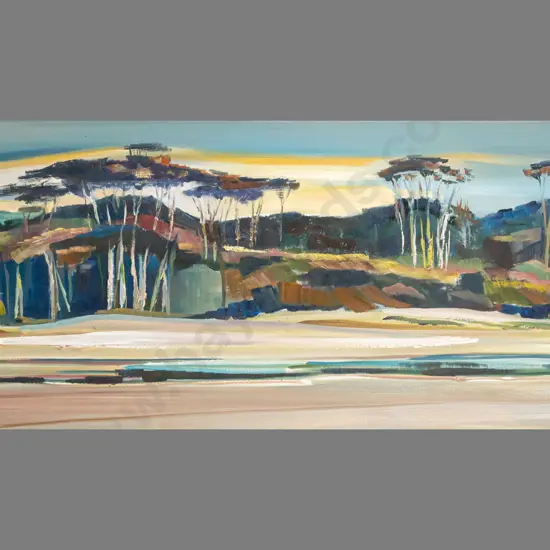 Susan Webb 2006 -  oil on boxed canvas "Catlins II" H400 W1110