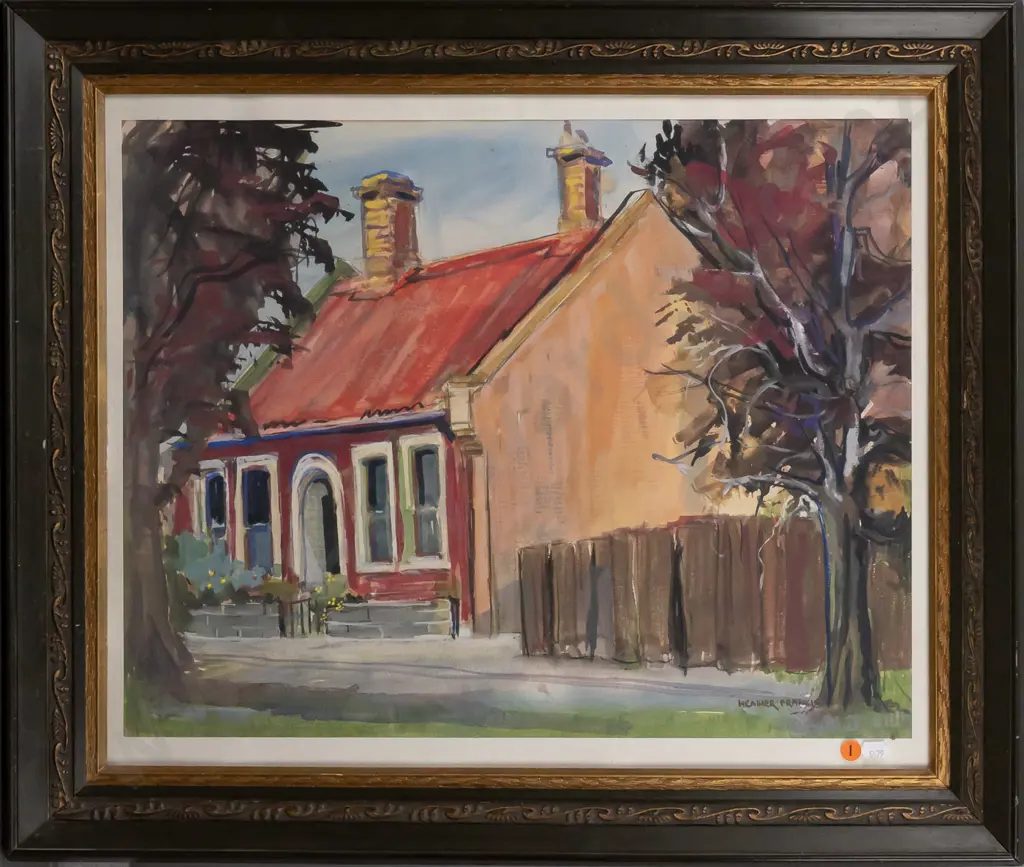 Heather Francis 1974 - framed watercolour "Old House Willowbank" H410 W520 Image 1++