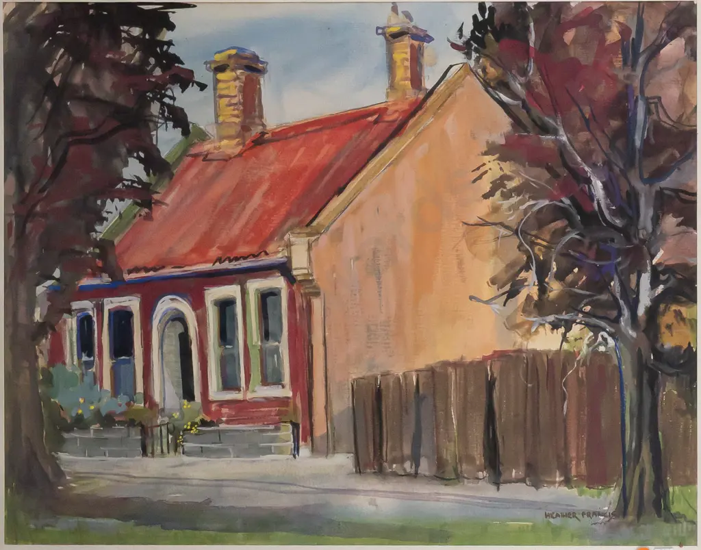 Heather Francis 1974 - framed watercolour "Old House Willowbank" H410 W520 Image 1++