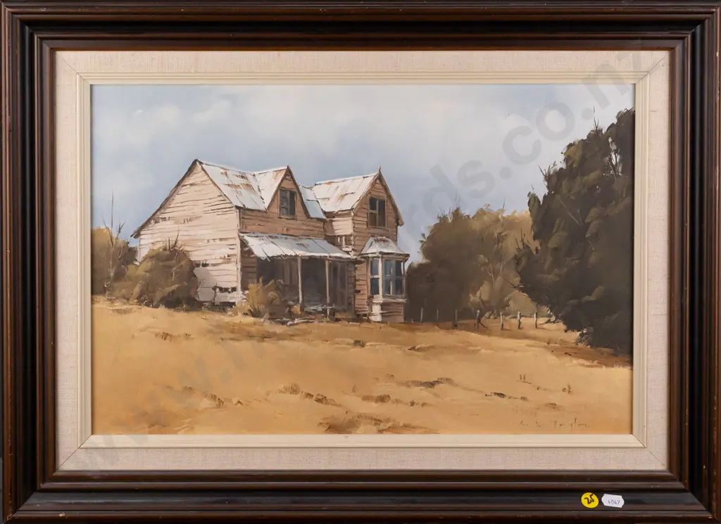 Graham Taylor - framed oil on board "Pioneer Homestead, Wakefield Nelson" H280 W460 Image 1++