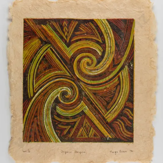 Margie Brown '96 - framed ltd edition print 1/10 "Organic Origins"  H390 W320