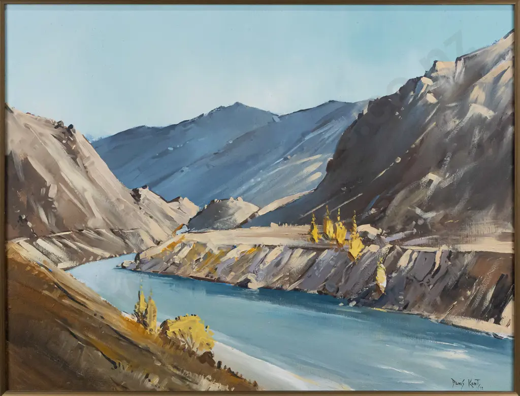 Denis Kent '73 - framed oil on board "Cromwell Gorge" H510 W670 Image 1++