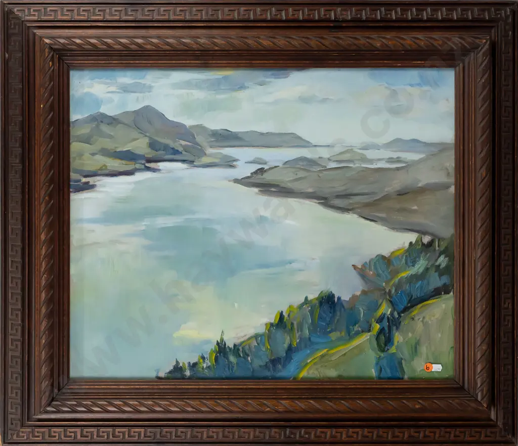 Rudi Gopas - framed oil - Otago Harbour H495 W620 Image 1++