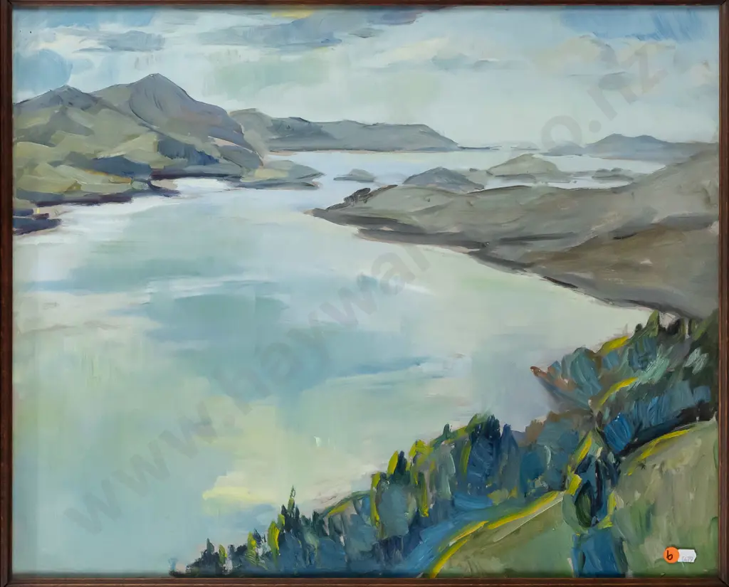 Rudi Gopas - framed oil - Otago Harbour H495 W620 Image 1++