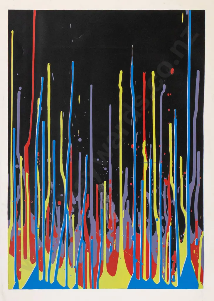 Clive Humphreys - unframed double sided print - abstract H610 W430 (some wear) Image 1++