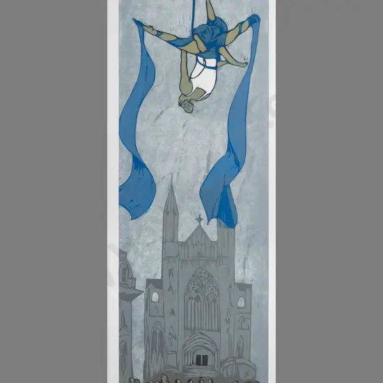 Manu Berry - framed wood block print 5/5 "Circus Bizurcus" H560 W190