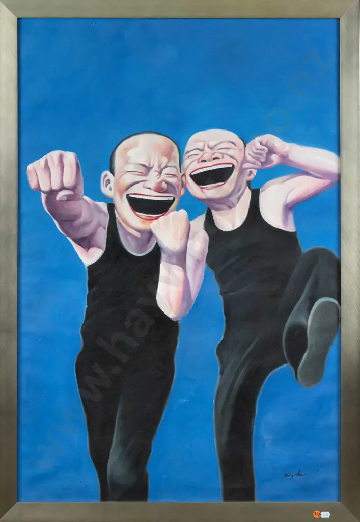 Yue Minjun? - oil on canvas - untitled - two laughing men H900 W600 Image 1++