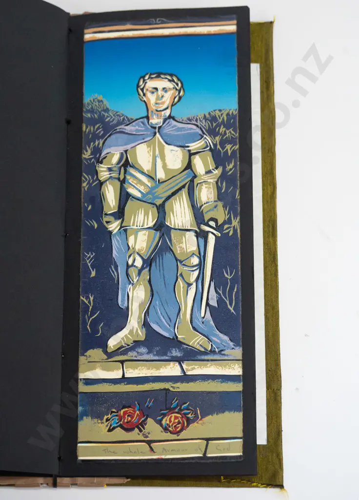 Manu Berry - folio of 12 woodblock prints all 5/5 - religious sayings & proverbs - each H400 W195 Image 1++