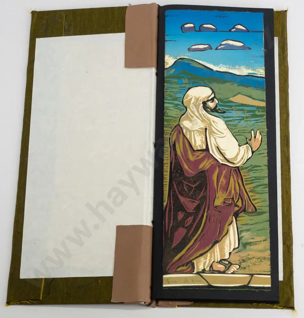 Manu Berry - folio of 12 woodblock prints all 5/5 - religious sayings & proverbs - each H400 W195 Image 1++