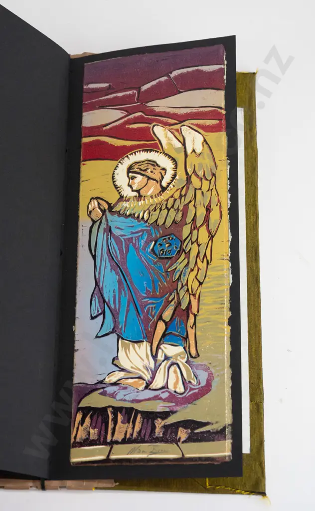 Manu Berry - folio of 12 woodblock prints all 5/5 - religious sayings & proverbs - each H400 W195 Image 1++