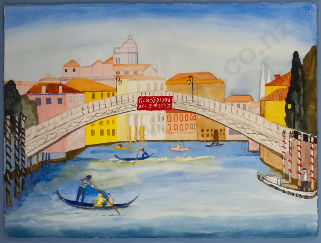 Annie Baird - framed watercolour - Ponte dell'Accademia, Venice H560 W760 Image 1++