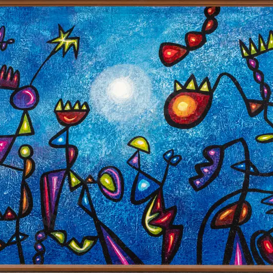 Keith Morant 1985 - framed oil "Nocturnal Growth" H340 W440