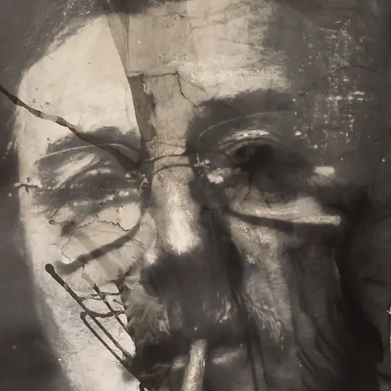 Ben Webb 09 - xerograph and ink wash on paper- male portrait H770 W560