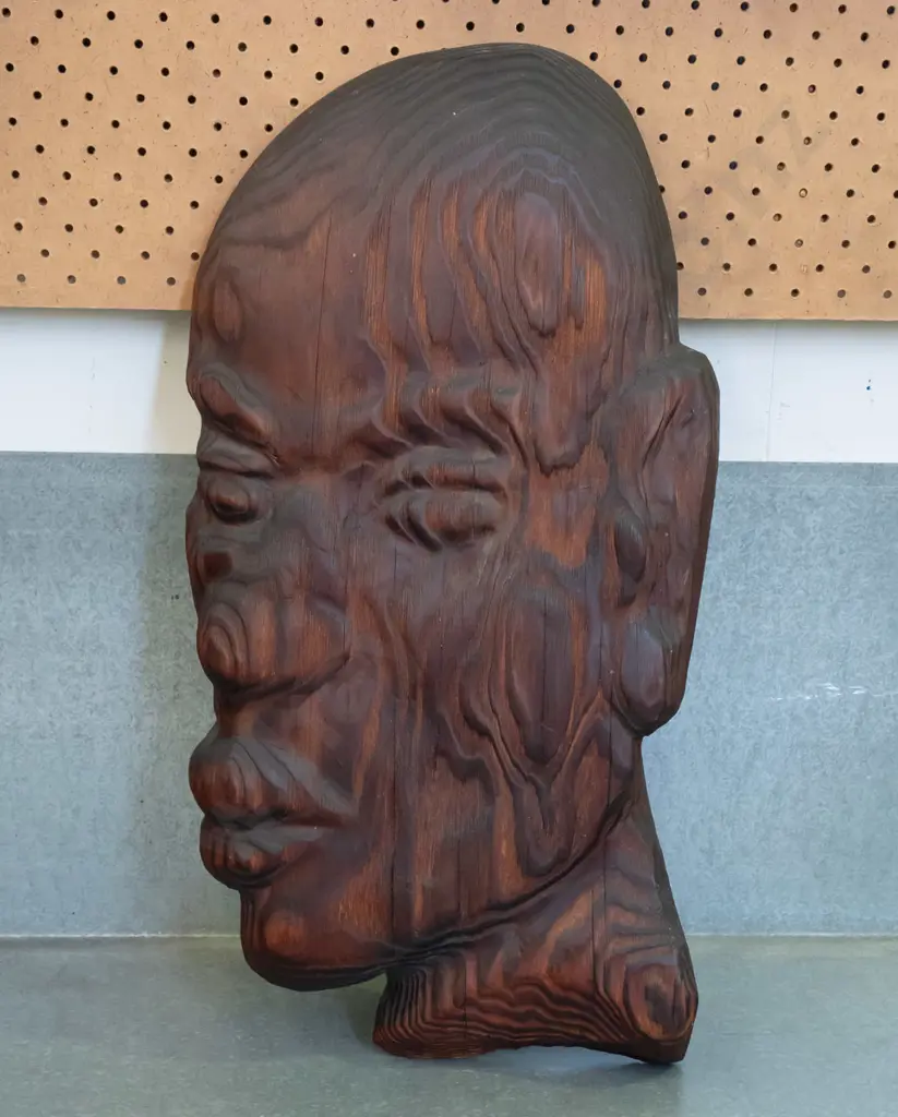 Norman Te Whata (Lemon) 1965 - wooden silhouette (from a scaffolding plank) H540 W260 Image 1++