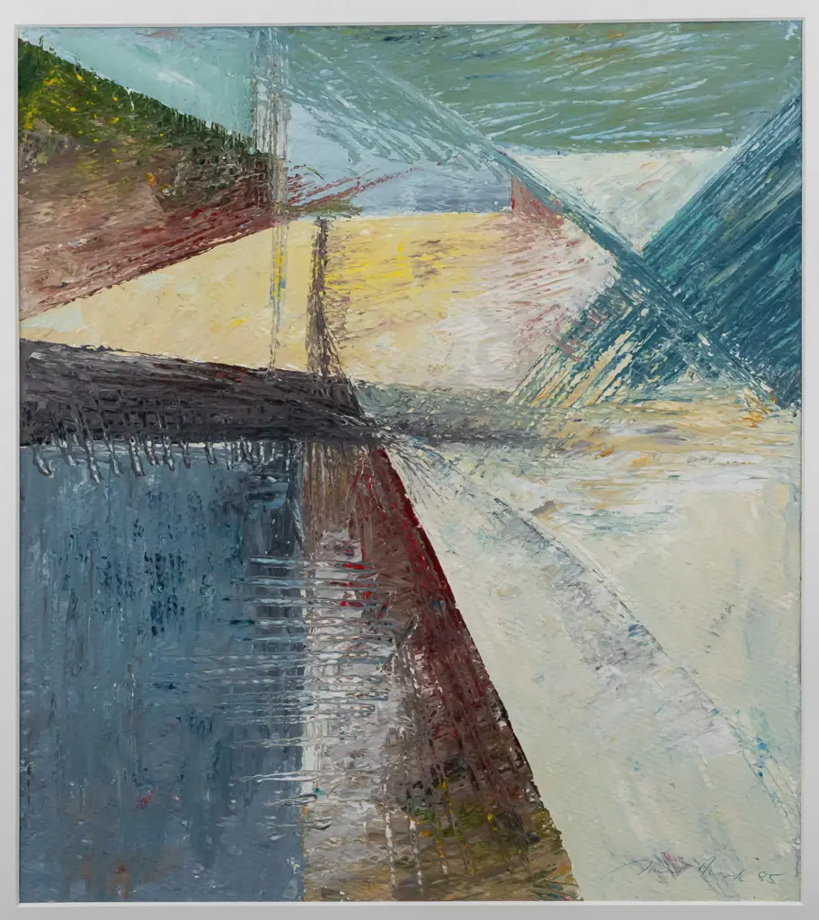 illegible signature - framed acrylic - abstract H430 W380 Image 1++