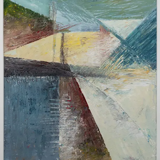 illegible signature - framed acrylic - abstract H430 W380