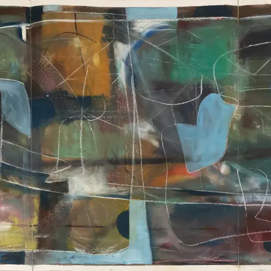 unknown artist - unframed mixed media on paper - abstract H1680 W760