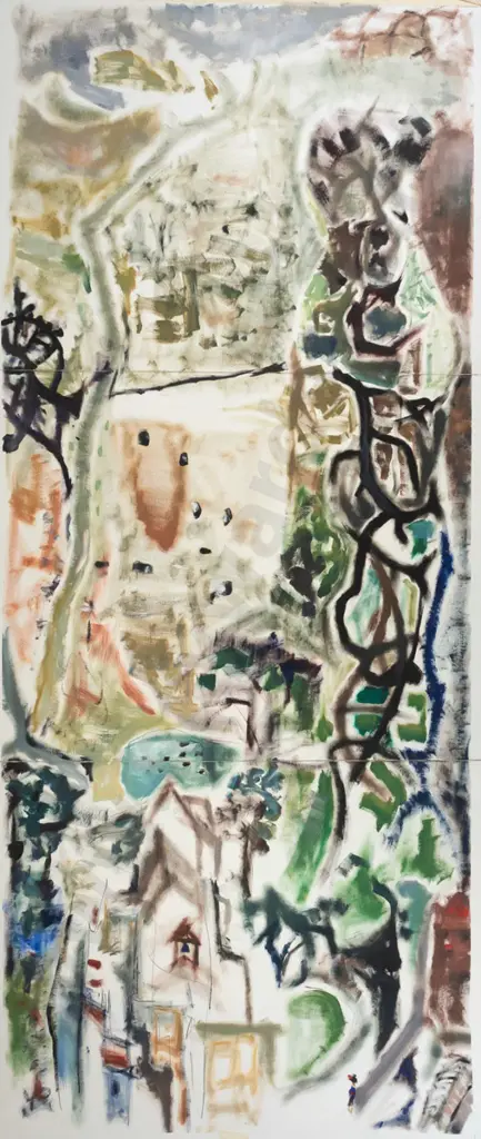 unsigned - unframed mixed media on paper - abstract  H1680 W760 Image 1++